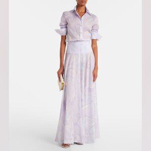 Pucci Orchidee-print Maxi Skirt in Cotton-muslin